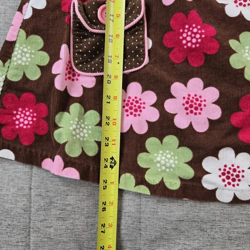 Bonnie‎ Jean Girls Floral Corduroy Jumper Dress Pockets 100% Cotton Size 6